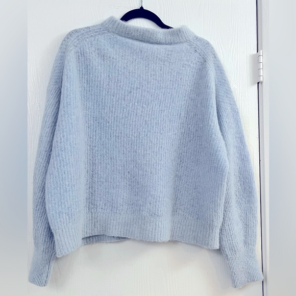 EVERLANE The Alpaca Crew Chambray Blue Sweater Size XXL - Picture 4 of 11